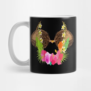 Halloween Costume Tee-Cute Tropical Coconut Bra Flowers Lei Mug